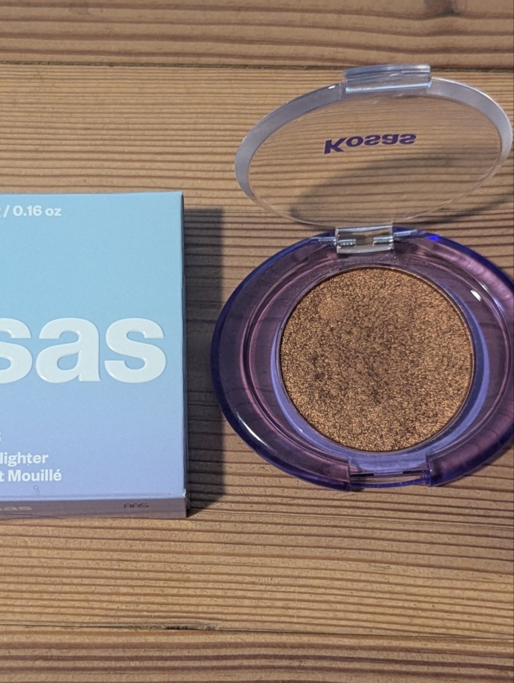 Kosas Shiny Objects Wet Glisten Powder Cream Highlighter Embered (Bronze Copper)